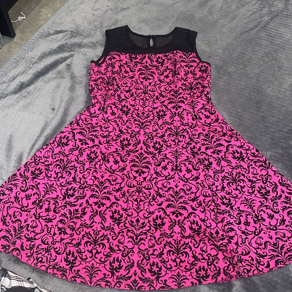 Black and Pink midlength dress
